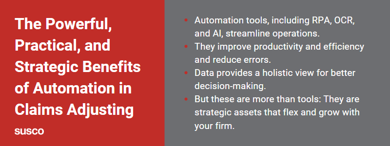 Key Takeaways:
Automation tools, including RPA, OCR, and AI, streamline operations.
They improve productivity and efficiency and reduce errors.
Data provides a holistic view for better decision-making.
But these are more than tools: They are strategic assets that flex and grow with your firm.
