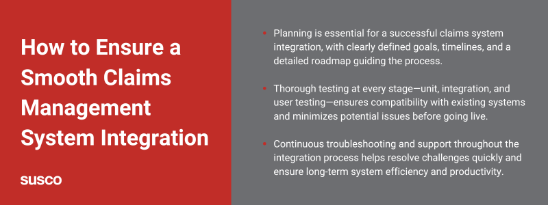 Key takeaways:
Planning is essential for a successful claims system integration, with clearly defined goals, timelines, and a detailed roadmap guiding the process.

Thorough testing at every stage—unit, integration, and user testing—ensures compatibility with existing systems and minimizes potential issues before going live.

Continuous troubleshooting and support throughout the integration process help resolve challenges quickly and ensure long-term system efficiency and productivity.
