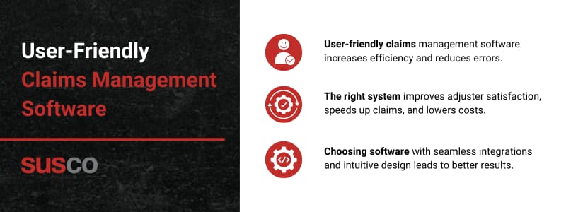 Key takeaways:
User-friendly claims management software increases efficiency and reduces errors.
The right system improves adjuster satisfaction, speeds up claims, and lowers costs.
Choosing software with seamless integrations and intuitive design leads to better results.
